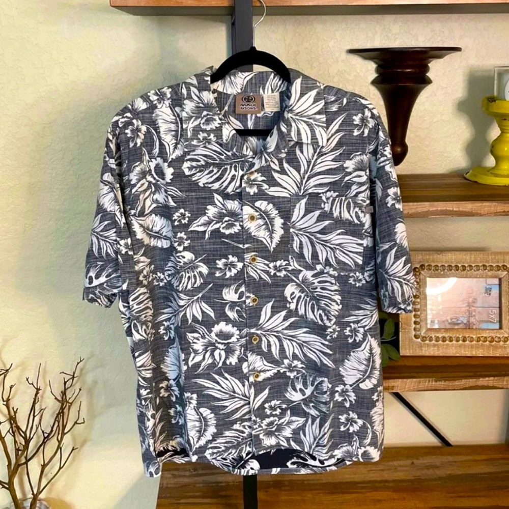 Maui & Sons Short Sleeve Blue White XL